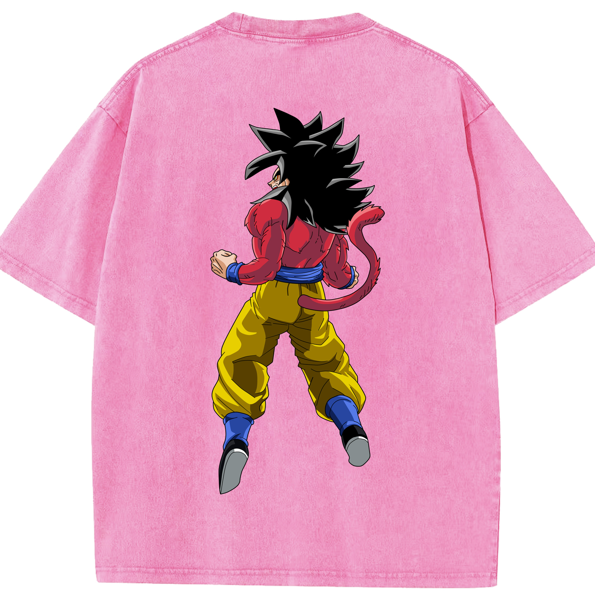 （画像用） ドラゴンボール 孫悟空（そん ごくう）Son Goku カカロット DRAGON BALL Kakarotto 綿100% ヴィンテージ風 半袖Tシャツ（背面プリント）